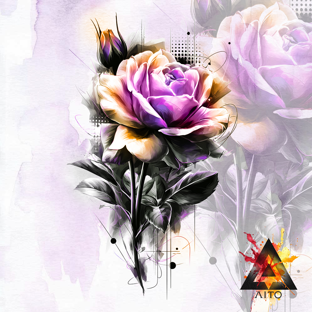 Rose Réaliste  Aquarelle